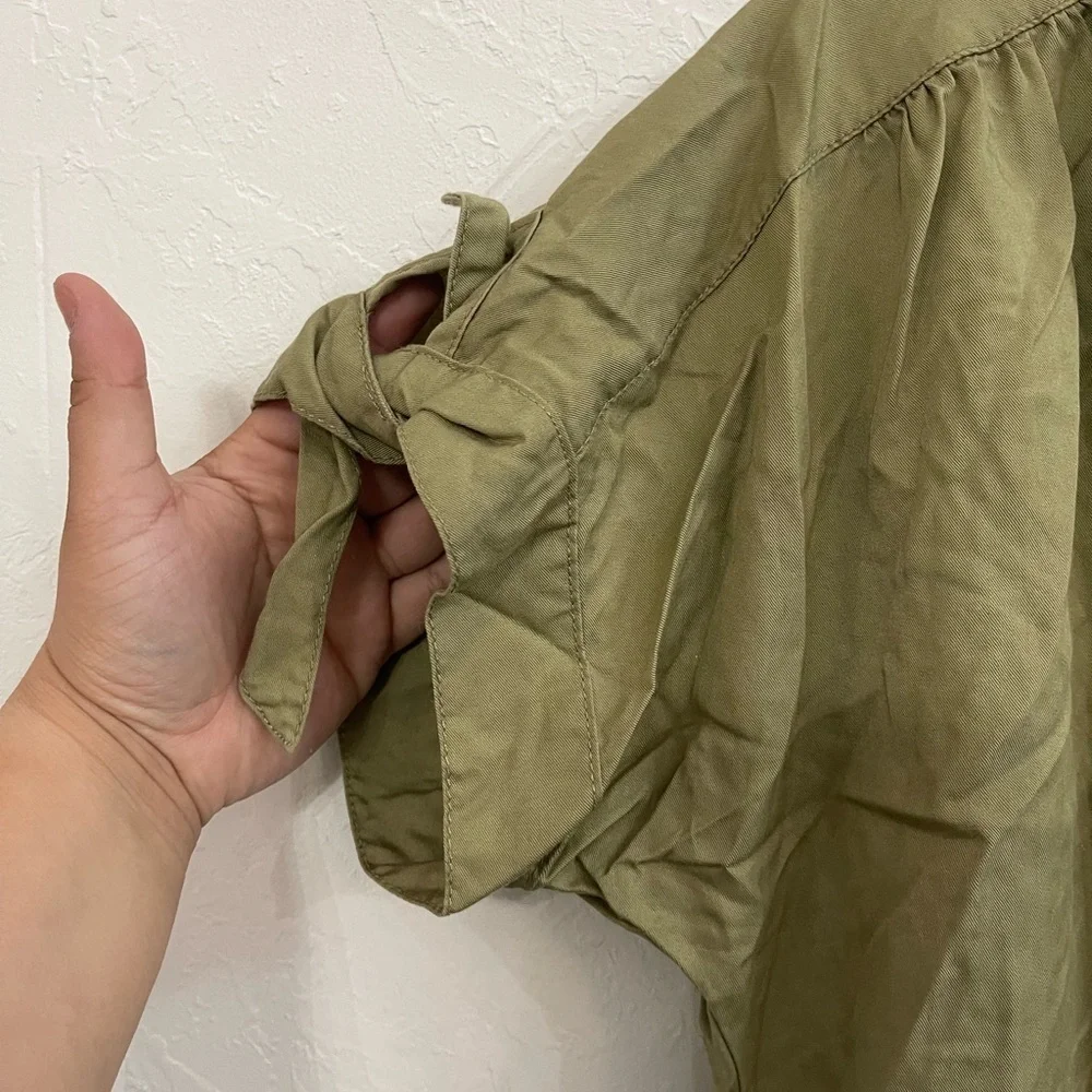 Ruby Rd. - Olive Green Button-Up Blouse - Picture 3 of 3